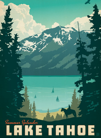 An old National Parks poster for Lake Tahoe.