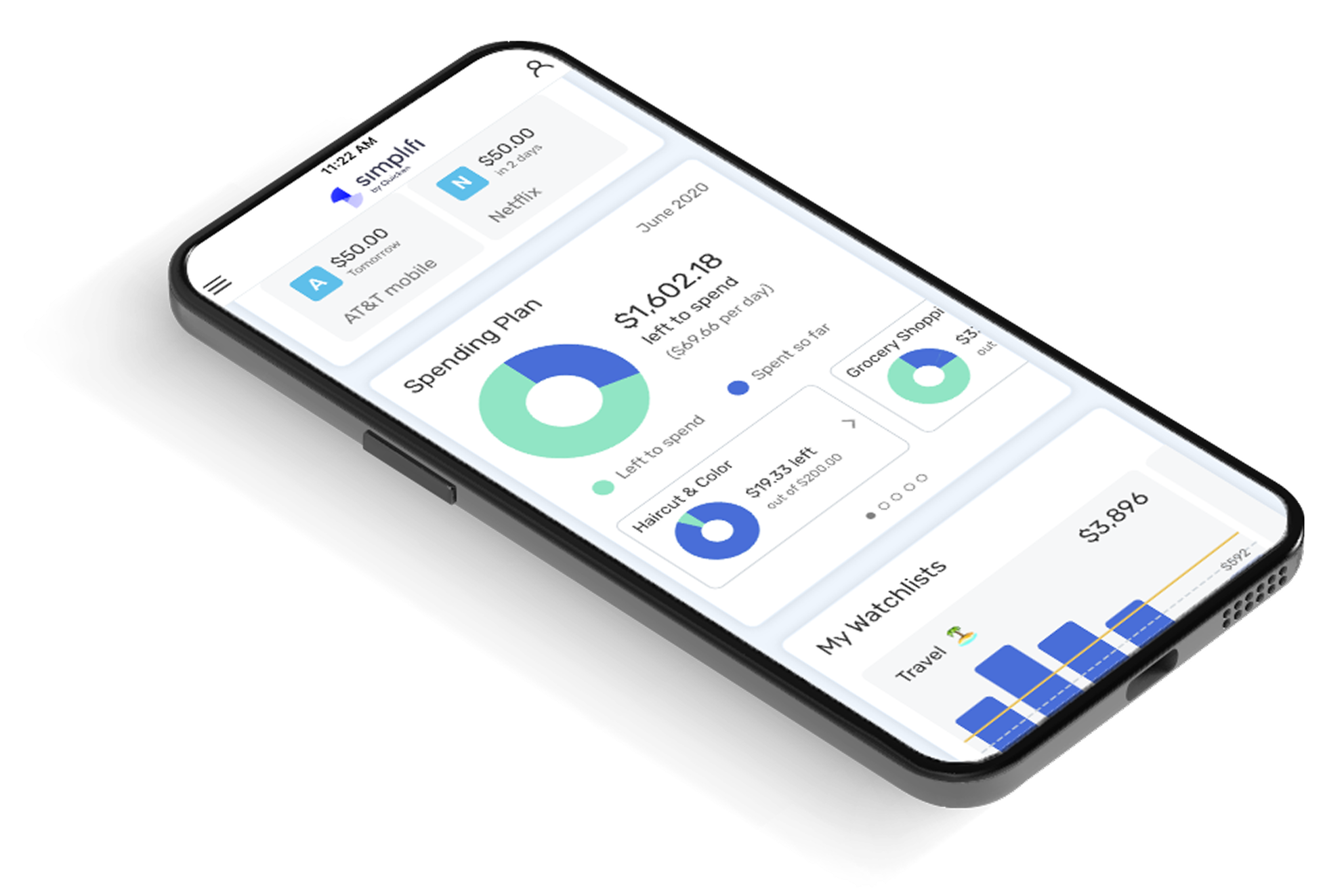 Mobile phone showing a website