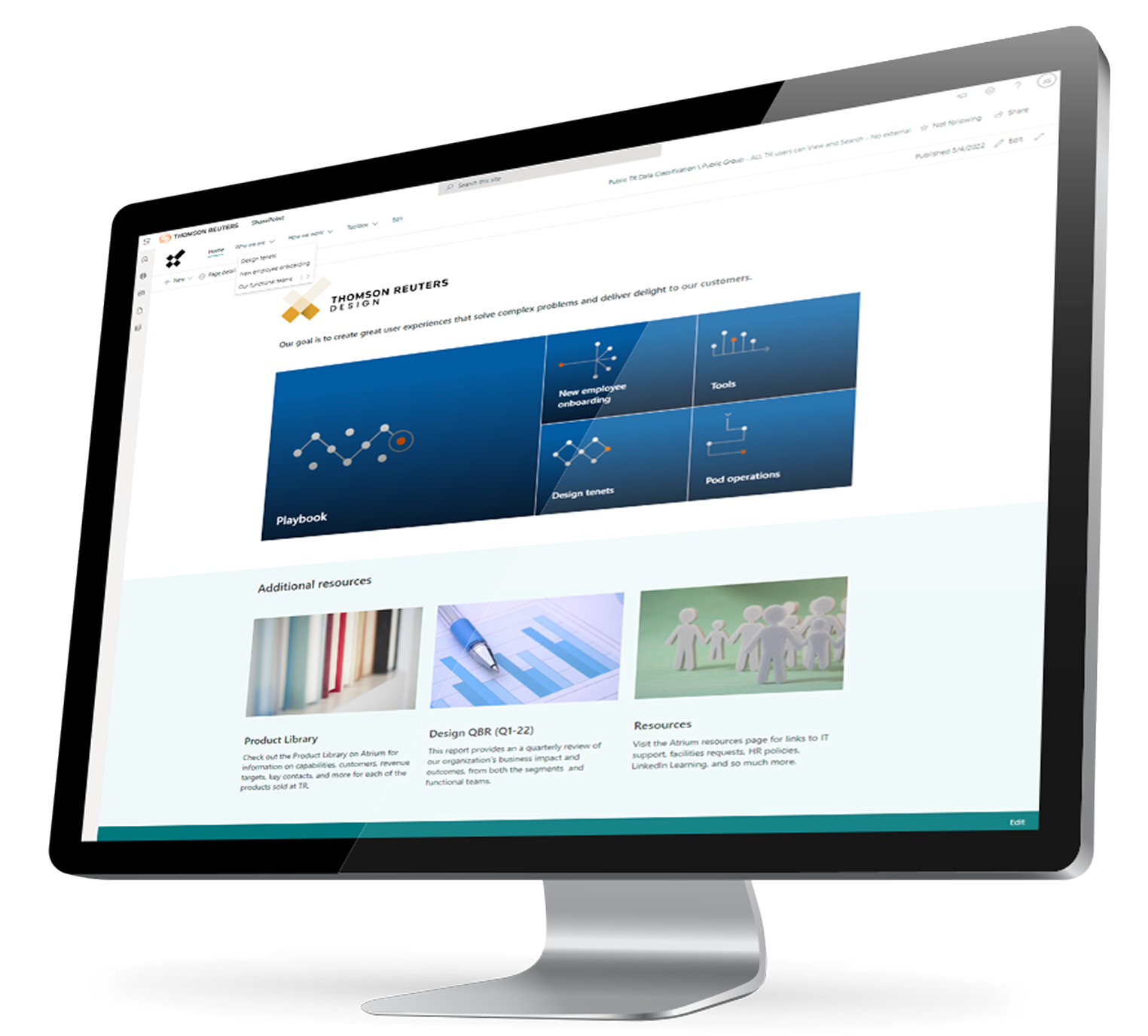 Monitor showing a web page