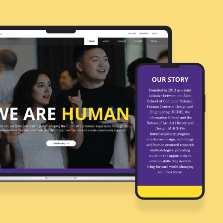 Mobile and tablet showing a web site