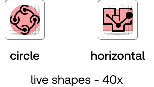 A circle icon and a horizontal icon