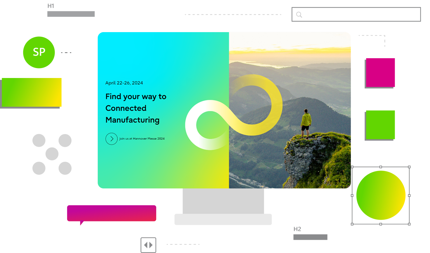 Color blocks on a web page