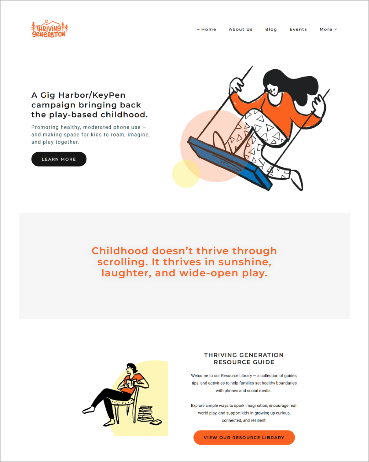 Thriving Generation website design
