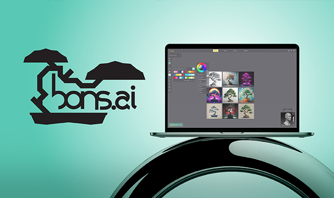Logo and desktop representation of related images