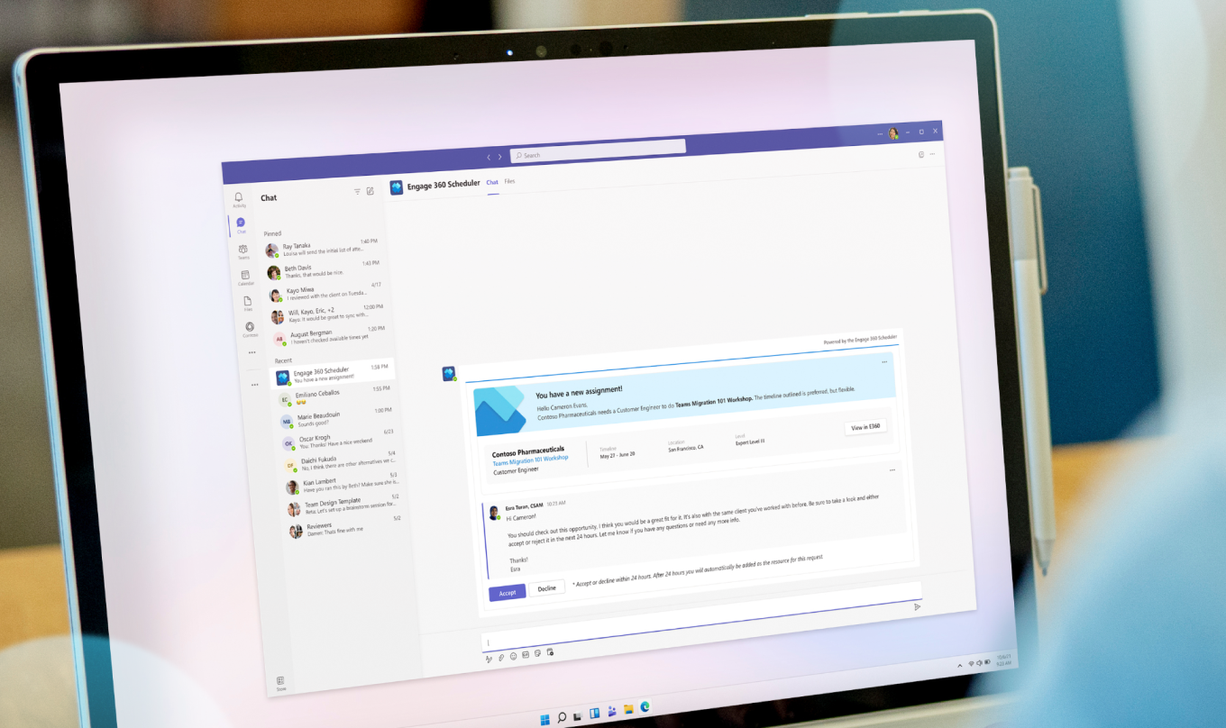 desktop communication window